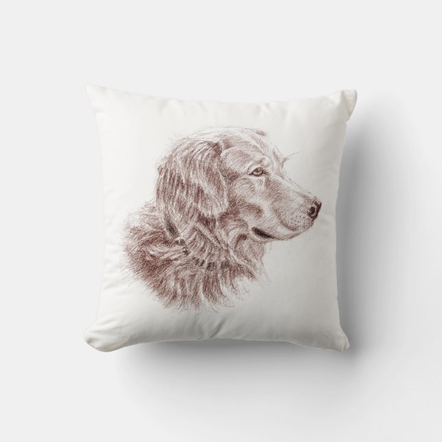Golden Retriever Throw Pillow (Front)