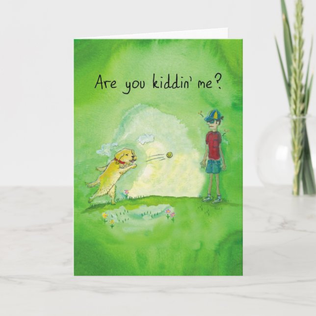 Golden Retriever Thrower - Funny Boss's Day Card (Front)