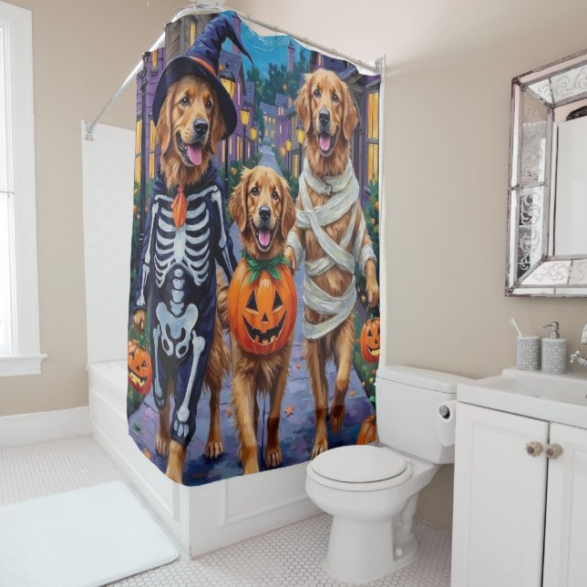 Golden Retriever Trick-or-Treating Halloween (In Situ)