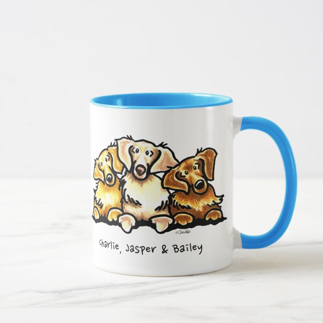 Golden Retriever Trio Personalized Mug (Right)