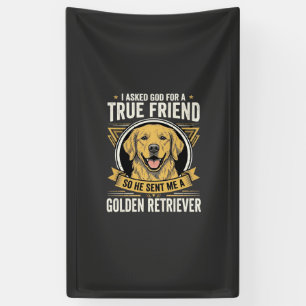 Golden Retriever True Friend Dog Banner