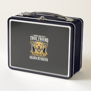 Golden Retriever True Friend Dog Metal Lunch Box