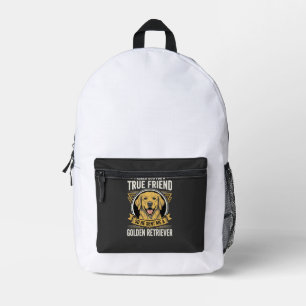 Golden Retriever True Friend Dog Printed Backpack