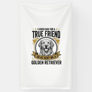 Golden Retriever True Friend Vintage Dog Lover Des Banner