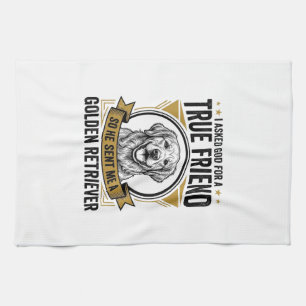 Golden Retriever True Friend Vintage Dog Lover Des Kitchen Towel