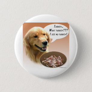 Golden Retriever Turkey 2 Inch Round Button