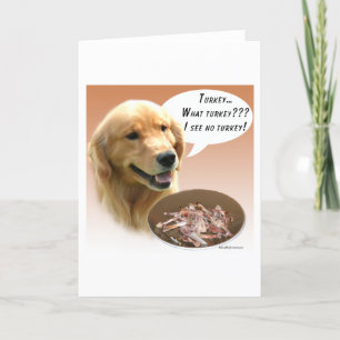 Golden Retriever Turkey Card