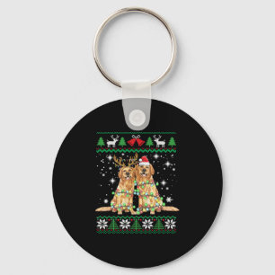 Golden retriever Ugly Christmas Dog Funny Christma Keychain