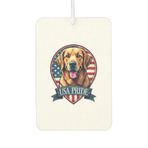 Golden Retriever USA Pride Vintage Dog Tee 4 Air Freshener