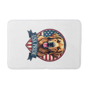 Golden Retriever USA Pride Vintage Dog Tee 4 Bath Mat