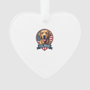 Golden Retriever USA Pride Vintage Dog Tee 4 Ornament