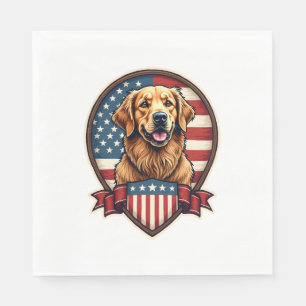 Golden Retriever USA Pride Vintage Dog Tee Napkin