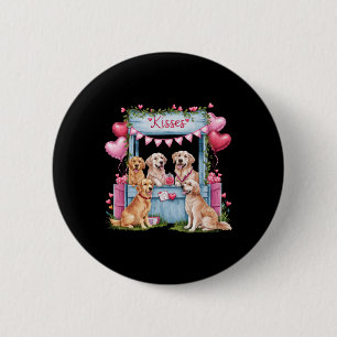 Golden Retriever Valentine Hearts Dog Lovers Valen 2 Inch Round Button