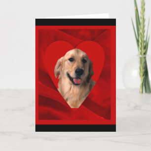 Golden Retriever Valentine Holiday Card