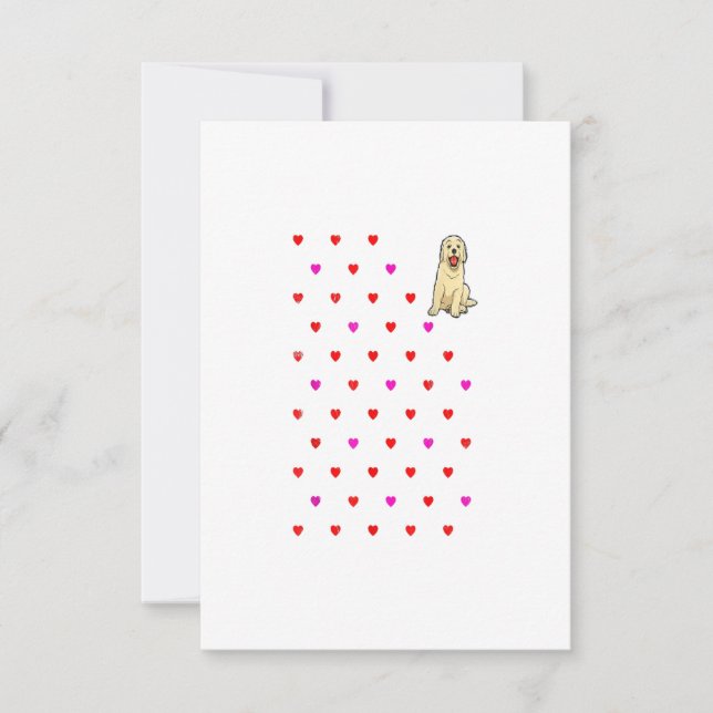 Golden Retriever Valentines Day Gift RSVP Card (Front)
