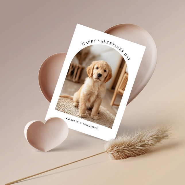Golden Retriever Valentines Day Puppy Photo Card (Creator Uploaded)