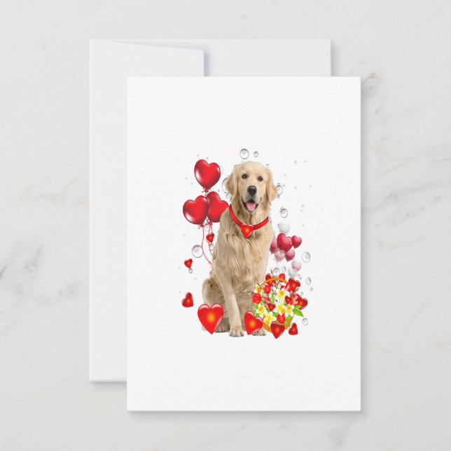 Golden Retriever Valentines Day Shirt Funny Dog RSVP Card (Front)