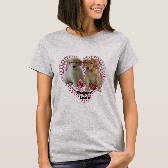 Golden Retriever Valentines Day T-shirt (Front)