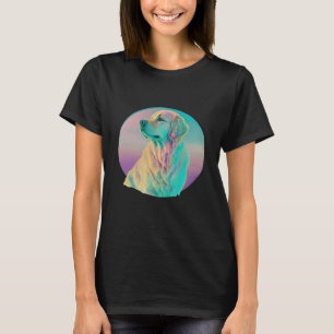 Golden Retriever Vaporwave Retrowave Aesthetic 1 T-Shirt