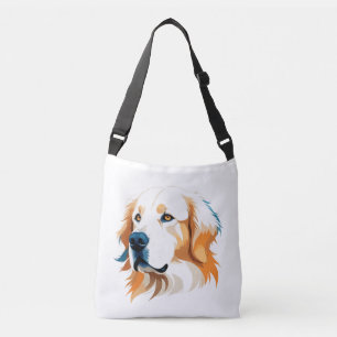 Golden Retriever Vector Art with Vibrant Colours Crossbody Bag