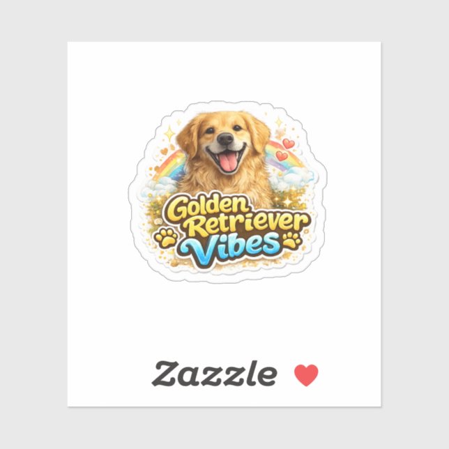 Golden Retriever Vibes Sticker (Sheet)