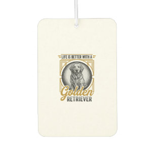 Golden Retriever Vintage Engraving Dog Lover Shirt Air Freshener
