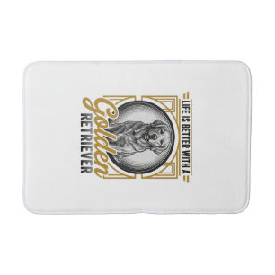 Golden Retriever Vintage Engraving Dog Lover Shirt Bath Mat