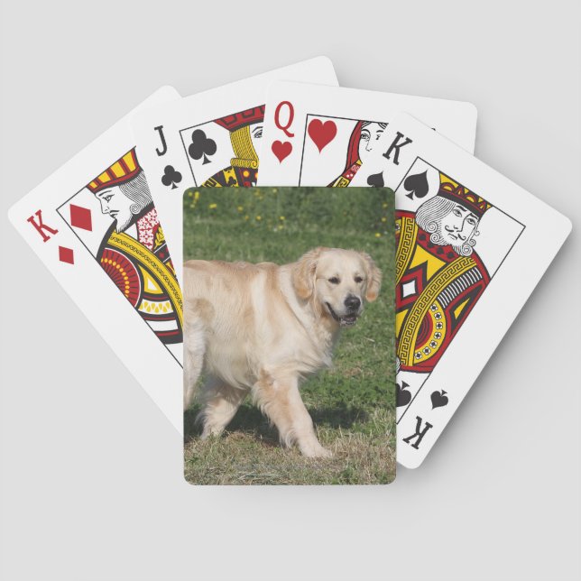 Golden Retriever Walking Playing Cards (Back)