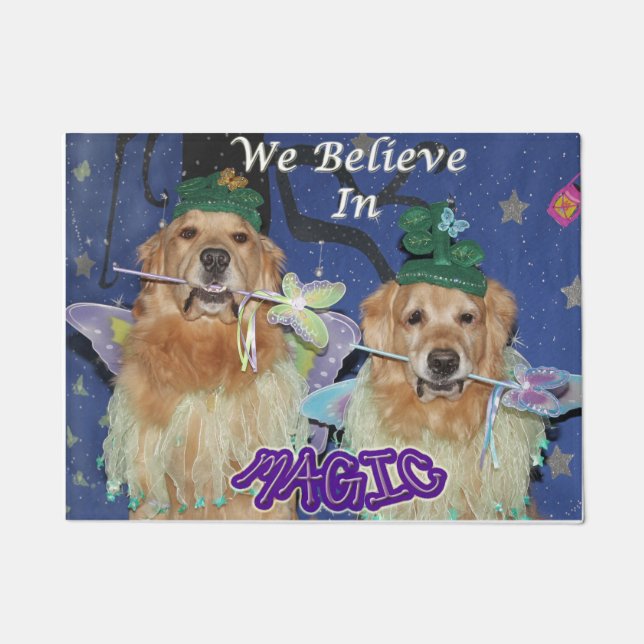 Golden Retriever We Believe In Magic Doormat (Front)