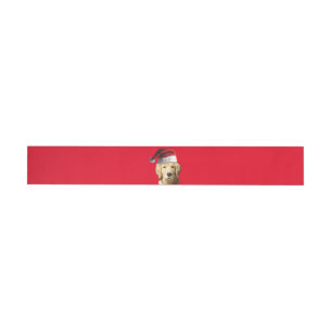 Golden Retriever wearing a Santa Claus Wraparound Address Label