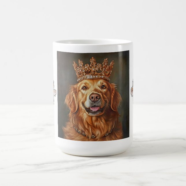 Golden Retriever Wearing Crown Mug (Center)