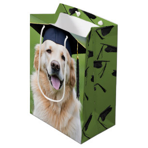 Golden Retriever Wearing Graduation Cap Medium Gift Bag