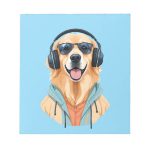 Golden Retriever Wearing Hoodie Funny Cool Animal Notepad