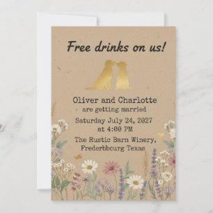 Golden Retriever Wedding Invitation