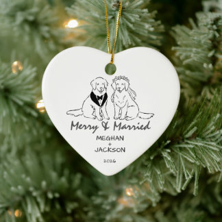 Golden Retriever Wedding Ornament