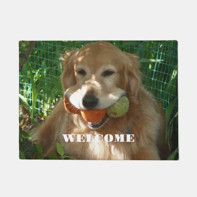 Golden Retriever Welcome Doormat (Front)