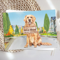 Golden Retriever We've Moved Cute Dog Moving