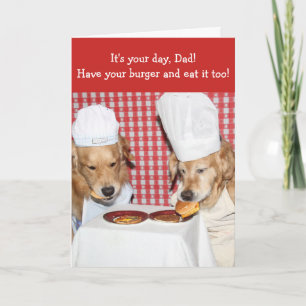 Golden Retriever Whopping Burger Father's Day Card