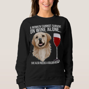 Golden Retriever Wine   Sweatshirt