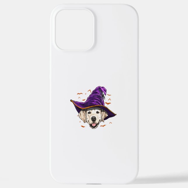 Golden Retriever Witch Funny Halloween Gifts iPhone Case (Back)