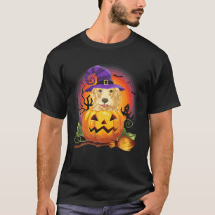 Golden Retriever Witch Pumpkin Halloween Dog Lover T-Shirt