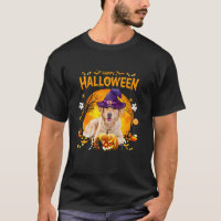 Golden Retriever Witch Pumpkin Halloween Women Fun