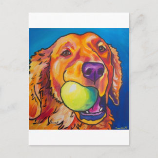 Golden Retriever with ball Postcard