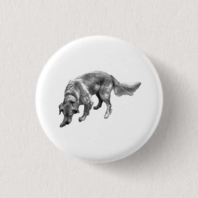 Golden Retriever with Fun Expression 1 Inch Round Button (Front)