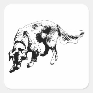 Golden Retriever with Fun Expression Square Sticker