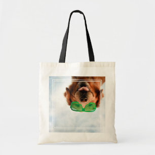 Golden Retriever With Green Sunglasses Tote Bag
