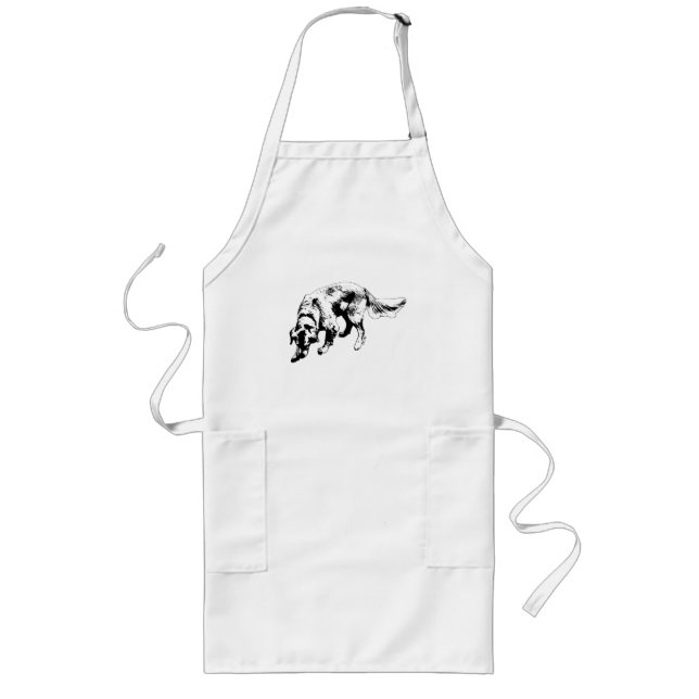 Golden Retriever with Holiday Vector Art Long Apron (Front)