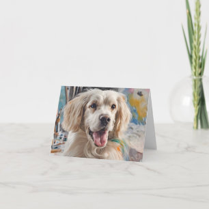 Golden Retriever With Paint Stains Note Card