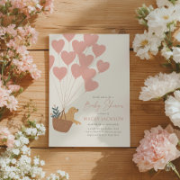 Golden Retriever with Pink Balloons Baby Shower