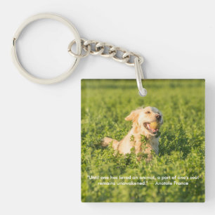 Golden Retriever with Quote Keychain